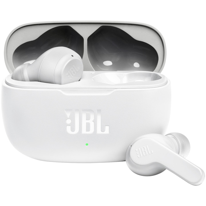 JBL Vibe 200TWS Fülhallgató, True Wireless, Bluetooth, Deep Bass, 20 óra lejátszás, Fehér