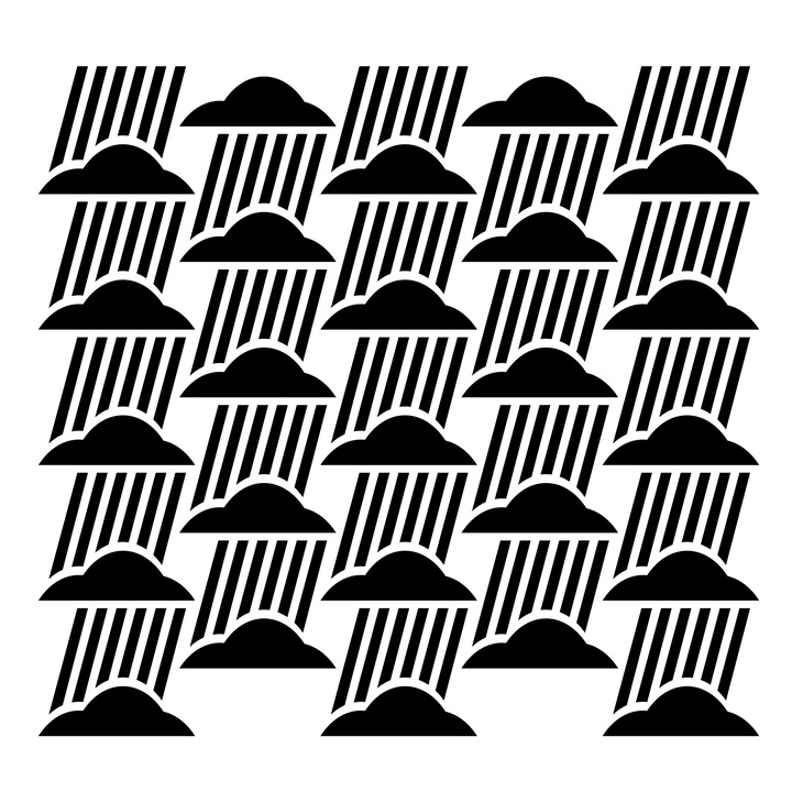 Sablon constructii 3D, Rainy clouds, 50x50cm, reutilizabil, plastic