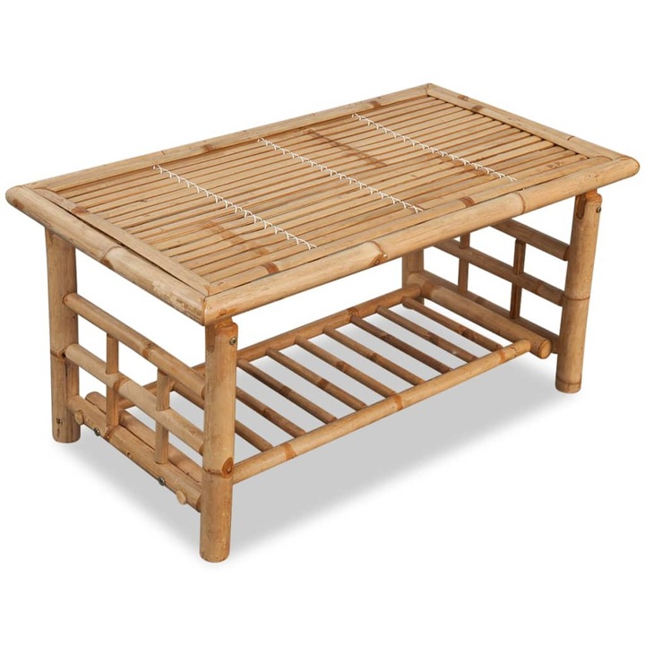 Маса за кафе vidaXL, бамбук, 90х50х45 см