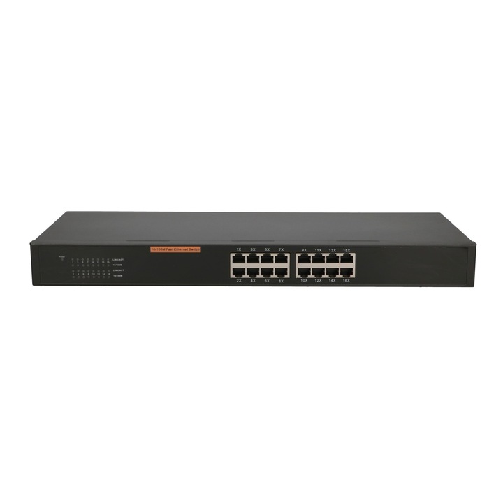 Extralink switch, IEEE 802.3x, 16 port, fekete
