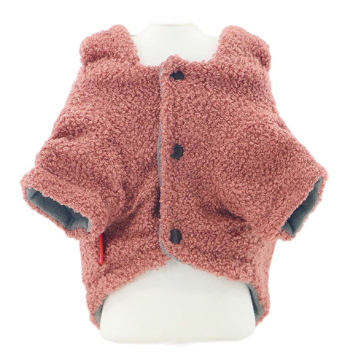 Hanorac flausat cu gluga, pentru caini, XINA2106roz, roz, XL INTL