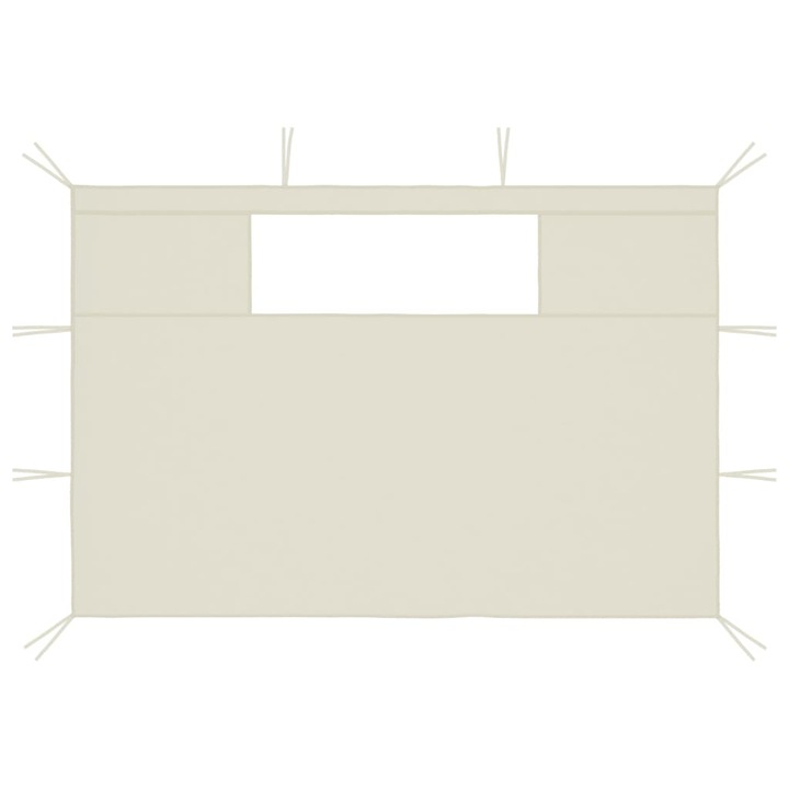 Set pereti laterali de foisor cu ferestre vidaXL, 2 piese, crem, 410 x 210 cm