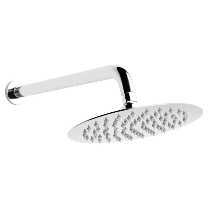 Cap de dus Ferro Slimline NPT11, 1 functie, Cu brat, Slim, Montare pe perete, 200 mm, Crom