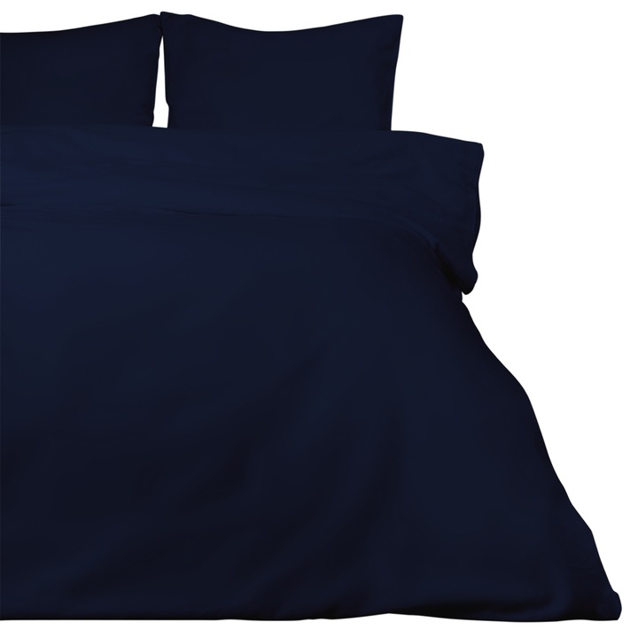 Pamut szatén ágynemű 160x200 egyszínű sötétkék