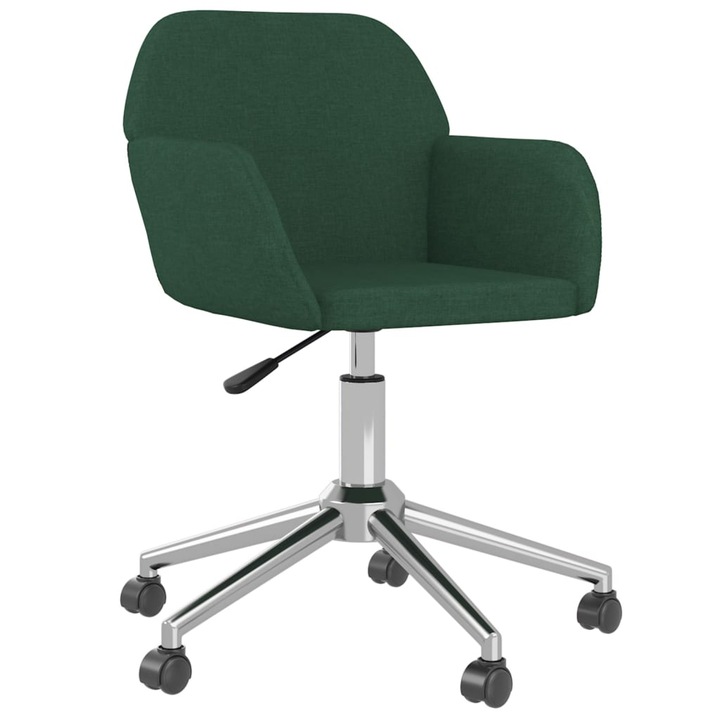 Въртящ се офис стол vidaXL, Зелен, Плат, 54 x 60,5 x (73 - 80,5) см