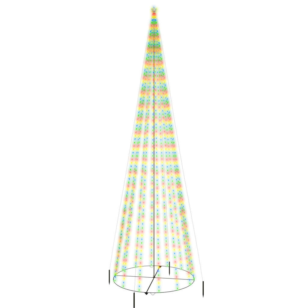 Brad de Craciun conic vidaXL, cu 8 efecte de iluminare diferite, 1134 LED-uri, multicolor, 230x800 cm, IP44