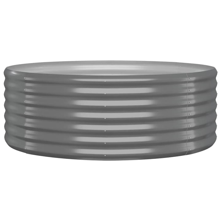 Jardiniera gradina vidaXL, gri 100x100x36 cm otel vopsit electrostatic 3.14 kg 318984