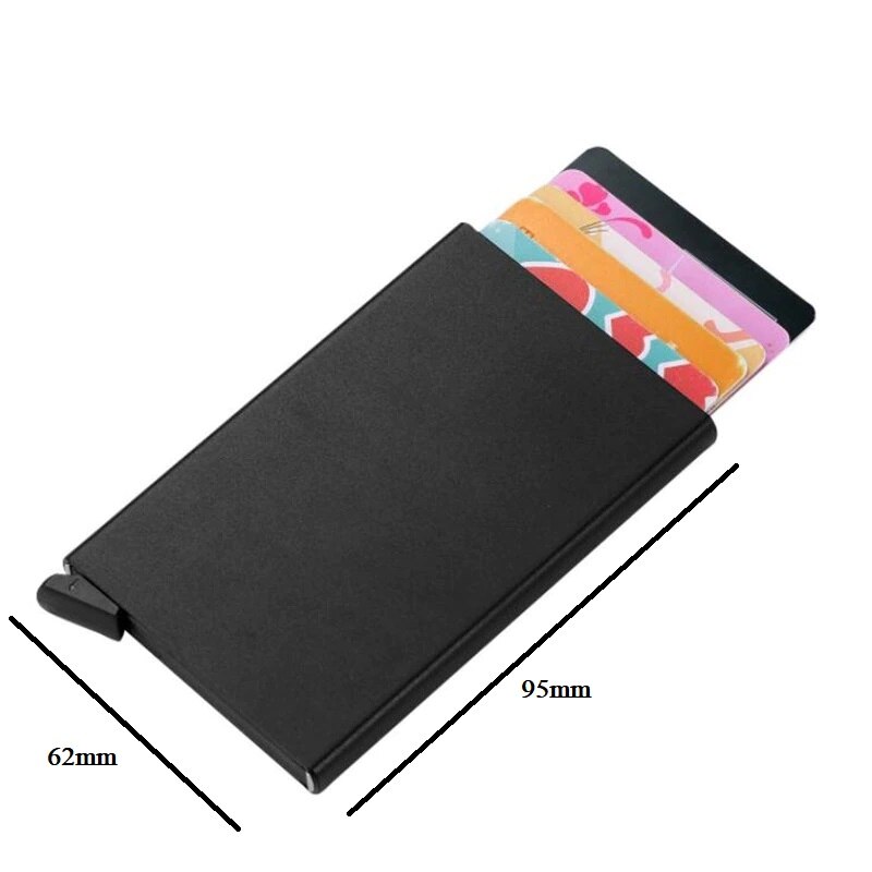 Protat Card Portcard din metal aluminiu, culoare negru cu extractie automata cu ...