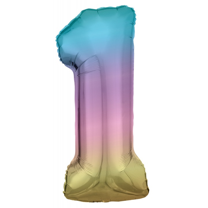Pastel Rainbow гигантски цифрен фолиен балон 1, 83 см