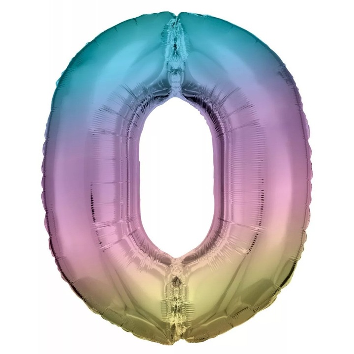 Фолиев балон Pastel Rainbow гигантска цифра 0, 83 см