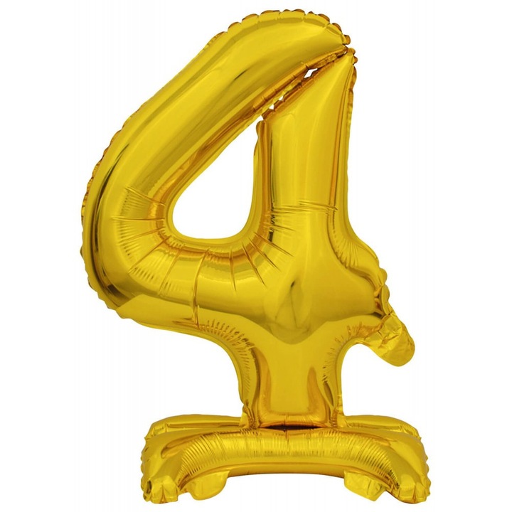 Балон цифра "4", Фолио, Златист, 38 см