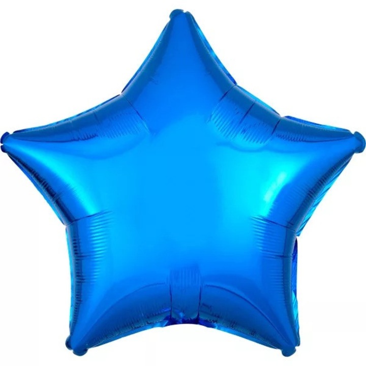 Metallic Blue csillag fólia lufi 48 cm