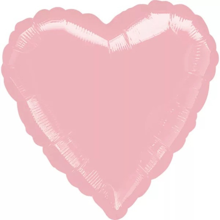 Фолиев балон Metallic Pastel Pink сърце 43 см сърце