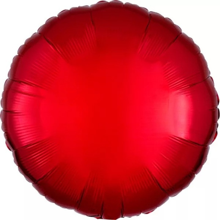 Кръгъл фолиен балон Metallic Red 43см