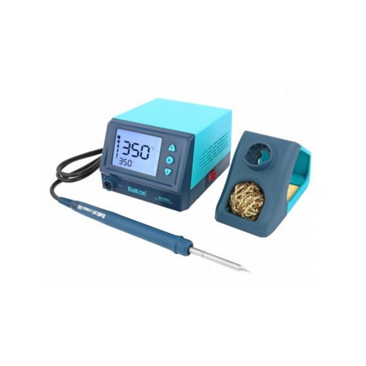 Statie de lipit Bakon BK969D+ 75W cu varfuri T12, control digital temperatura 180-480°C, afisaj LCD 2.8”, stabilizare temperatura, functie repaus automat, compatibila T13, ESD SAFE, cu varf T12 inclus