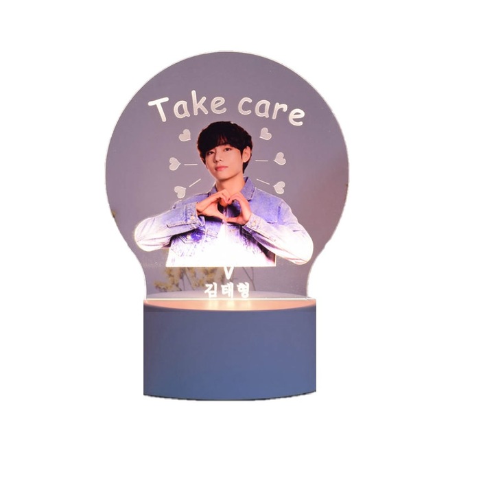 LED нощна светлина, V BTS, 7 цвята, околна светлина, USB захранване или 3 AA батерии