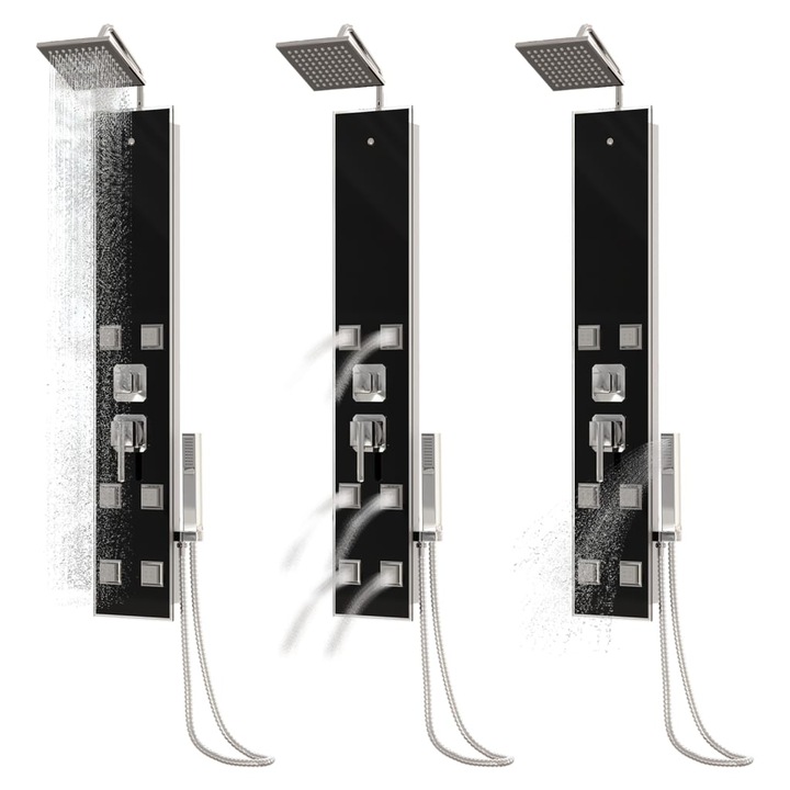 Panou dus vidaXL, 18 x 45,5 x 130 cm, Negru