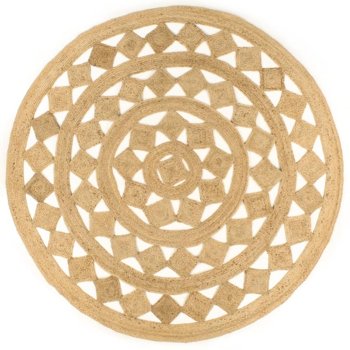 Covor manual din iuta impletita vidaXL, 210 cm 8.1 kg