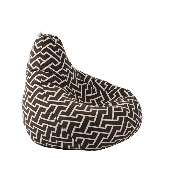 Fotoliu Mic Copii 4-14 ani 160 litri Nirvana Light, Zippity Brown, husa detasabila, umplut cu perle polistiren