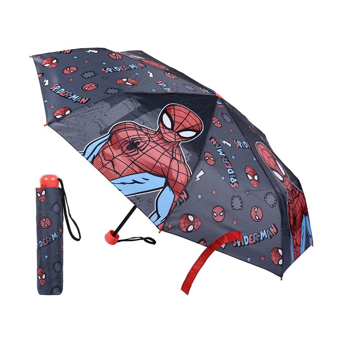 Детски чадър Spiderman, Сгъваем, Ø 92 см - eMAG.bg