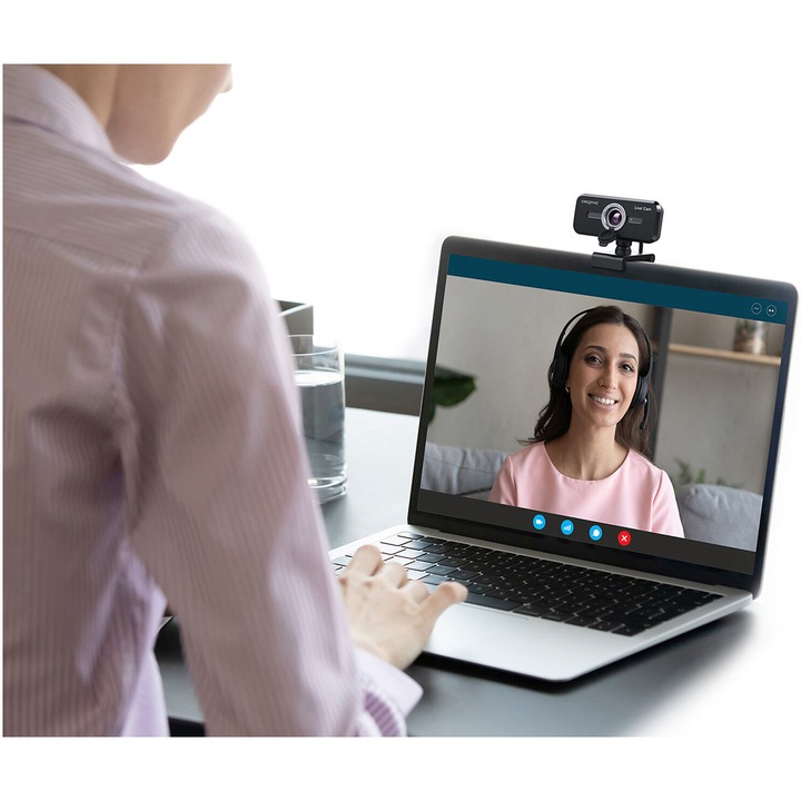 Camere web CREATIVE LIVE! CAM SYNC V2 1080P, Auto Mute si Noise Cancellation, 2 microfoane
