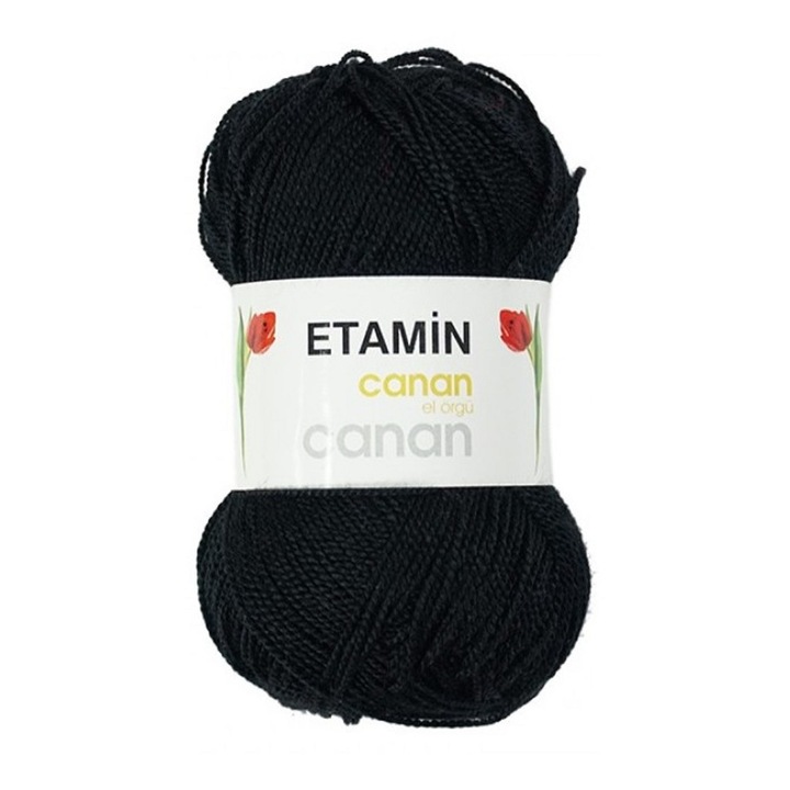 Kötőfonal csomag 10 orsó, Canan Etamin 102, 100% akril, 300 g/csomag, fekete