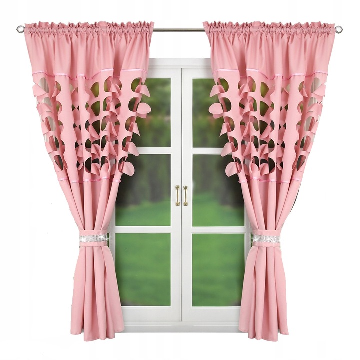 Csíkos függöny,145 x 160 cm, rózsaszín