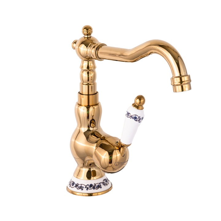 Baterie lavoar TRENDY’S, inaltime medie, gold broderie ceramica