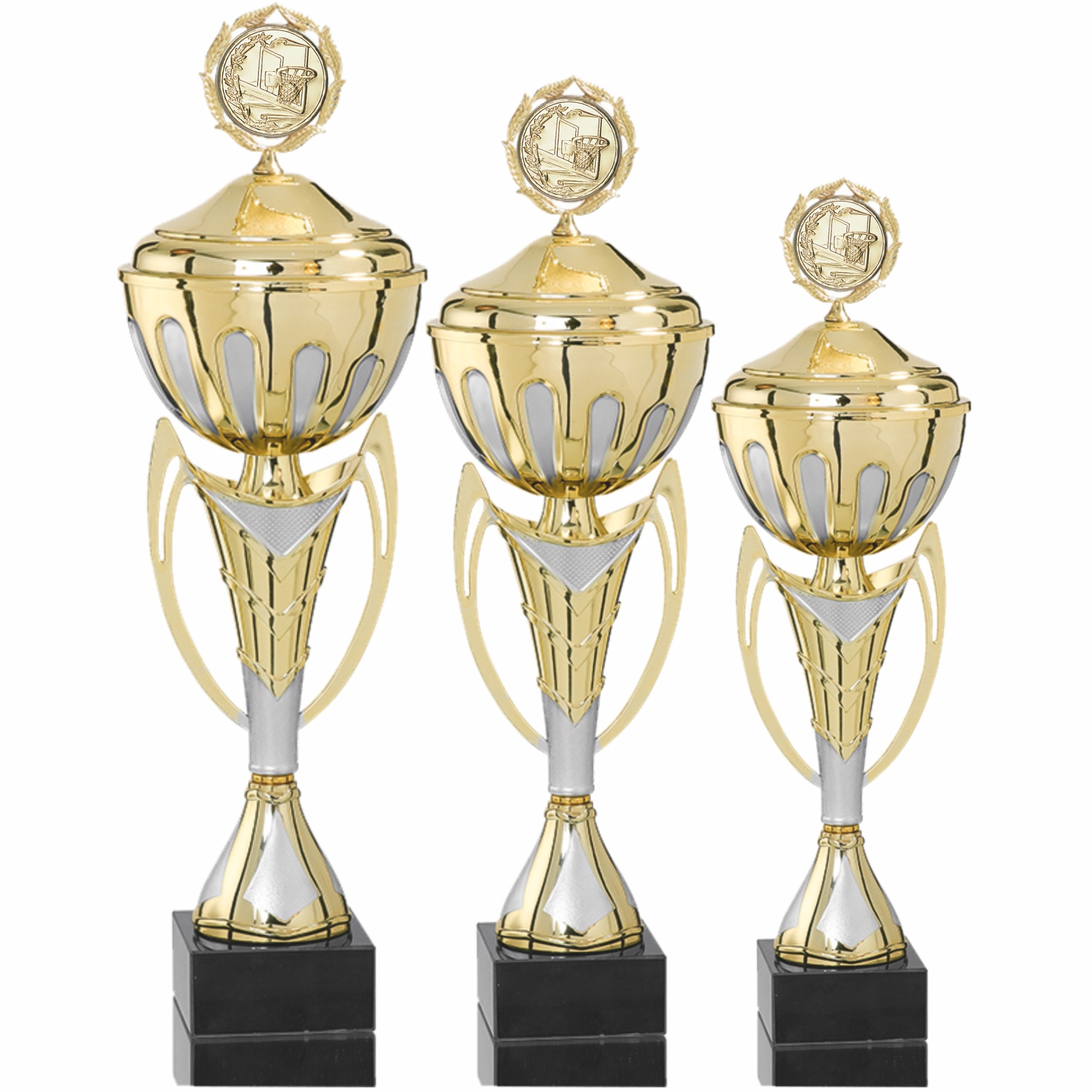 Set Personalizat 3 Cupe Baschet cu Capac, Metal, Plastic, Marmura 49 ...