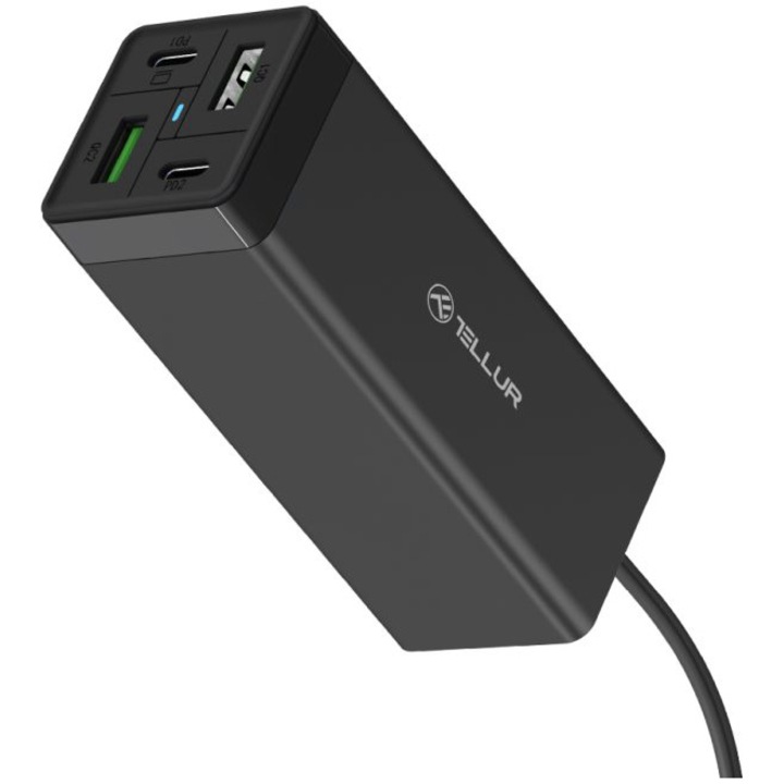 Incarcator priza Tellur PDHC2 65W (2xPD 2xQC3.0), EU,UK,US, negru