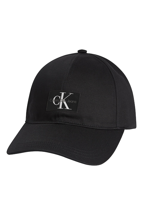 CALVIN KLEIN JEANS, шапка от органичен памук с лого, черна