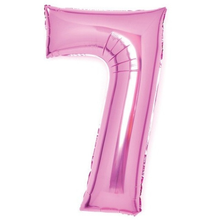 Pink, Rózsaszín 7-es szám fólia lufi 66 cm