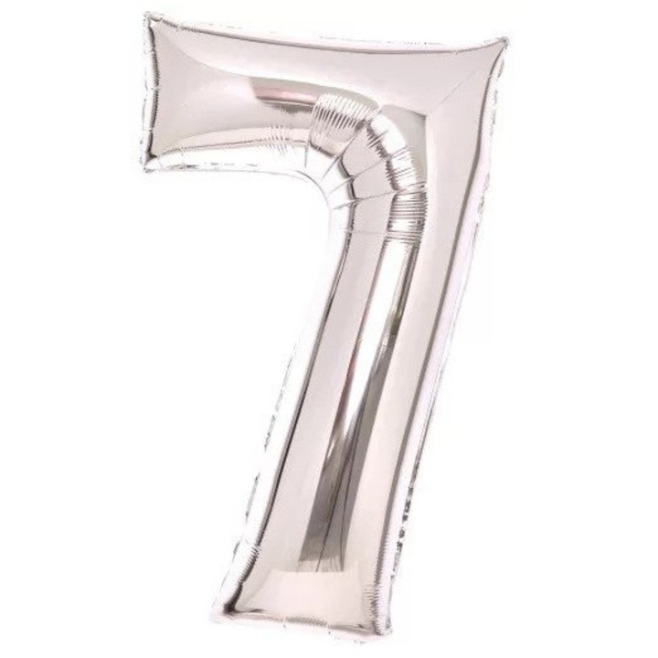 Сребърен фолиев балон номер 7 66 см