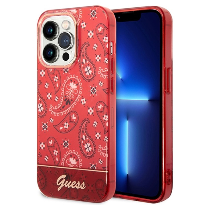 Husa pentru iPhone 14 Pro Guess bandana paisley red
