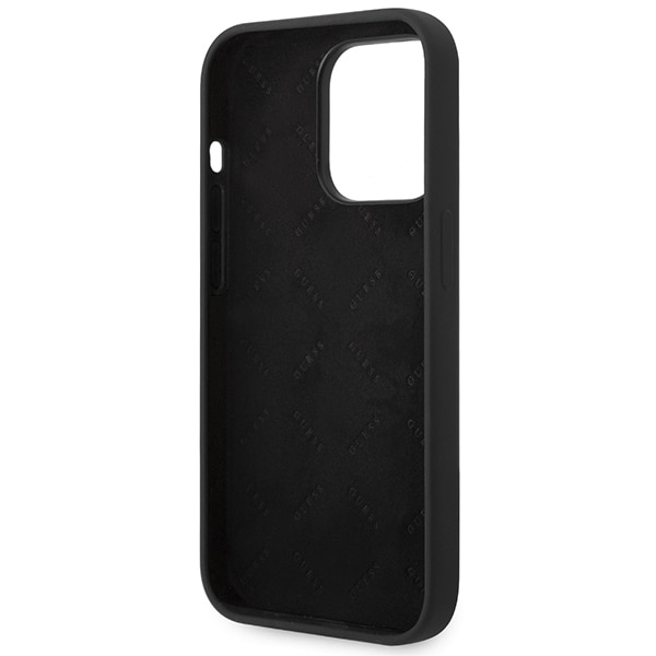 Калъф Guess, за iPhone 14 Pro Max, Силиконов, Винтидж, Златисто лого ...