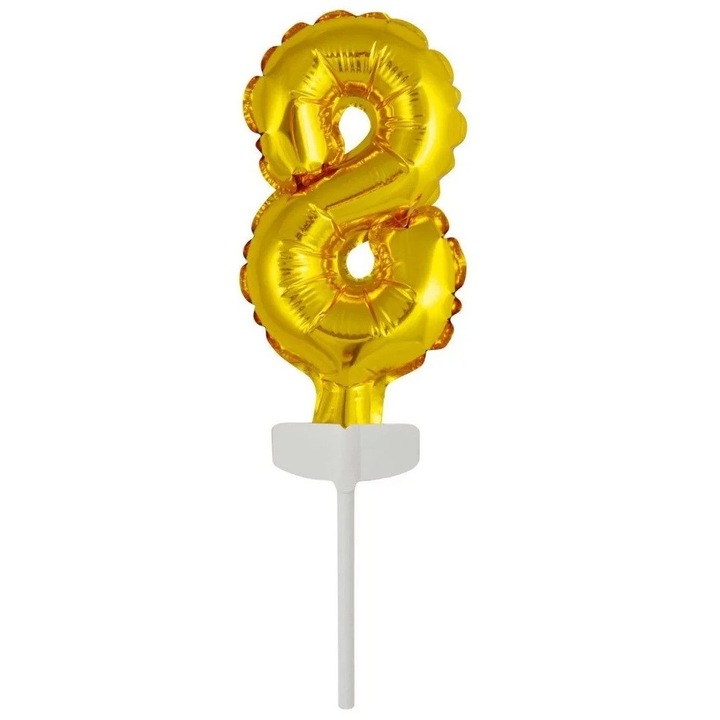 Фолиев балон с формата на числото 8, Златист, 13 см