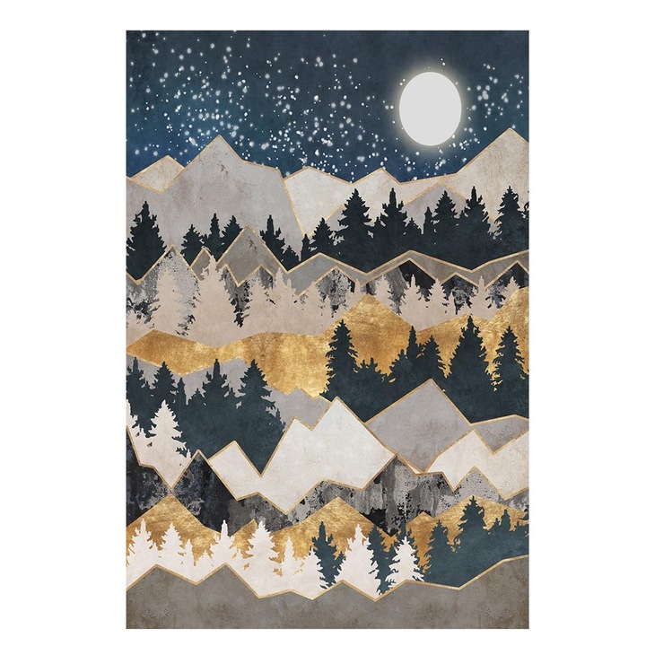 Arthub, Vászonkép, Abstract Mountain Lines, 80x120cm