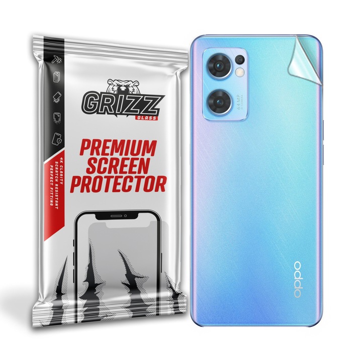 Folie protectie spate, GrizzGlass SatinSkin folie spate pentru Oppo Reno 7 5G, Transparent