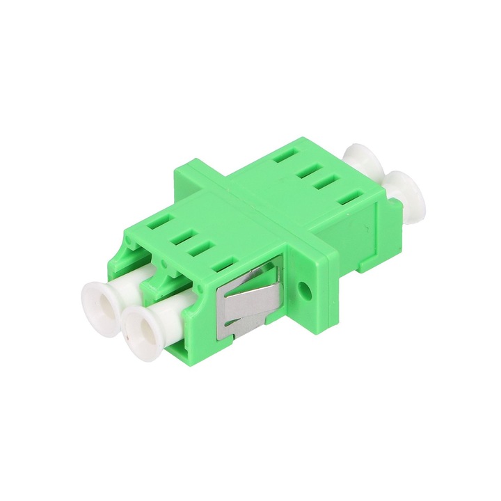 Extralink adapter, LC, APC, SM, duplex, fehér, zöld