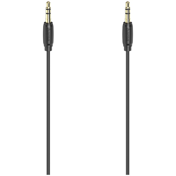 Cablu Audio Hama, Mufa jack de 3.5mm, ultra-subțire, 3 m