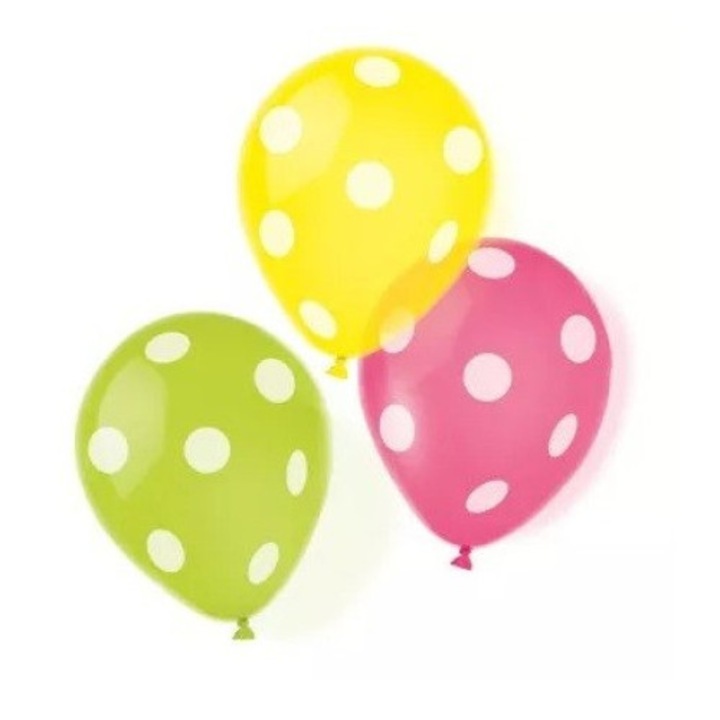 Pöttyös léggömb, lufi 6 db-os 9 inch (22,8 cm)