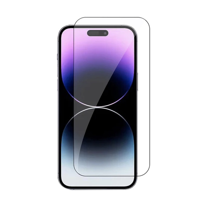 Фолио за екран съвместимо с Apple 14 Plus, Crystal Clean Secure Glass, пълна защита, пълно лепило, Premium Protection Tech, черно