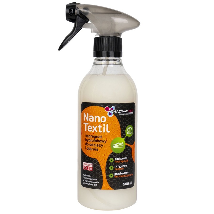 Solutie hidrofoba pentru pantofi si haine Hadwao Nano Textil, 500 ml