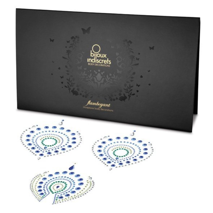 Mellbimbovedok, Bijoux Indiscrets, Kulonfele szinek, Fekete/Azúrkék, One Size