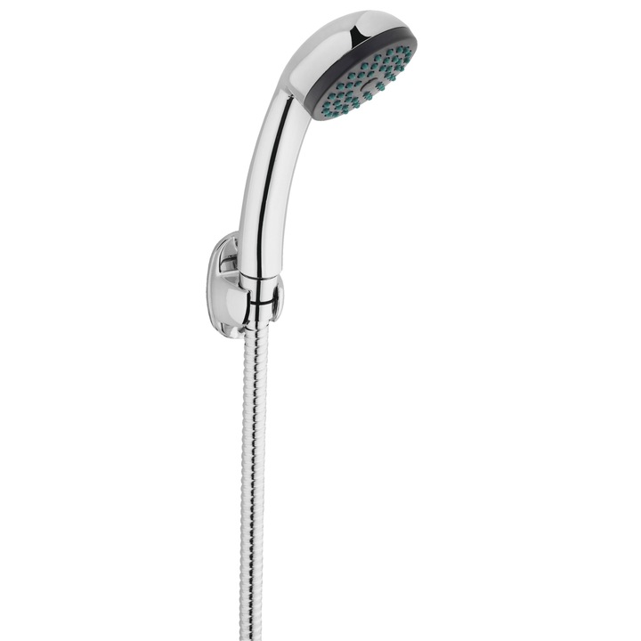 Dus de mana Ferro U28B, Suport, Furtun metalic, 68 mm, Crom