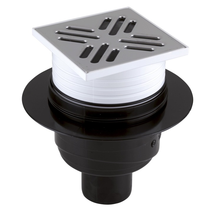 Sifon pentru podea Ferro 451.0, iesire inferioara, capac din otel inoxidabil, DN50