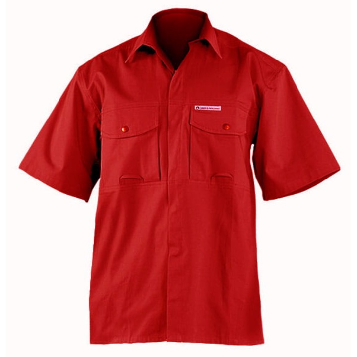 Camasa de lucru, Leber Hollman, Marimea M, Bumbac, Rosu