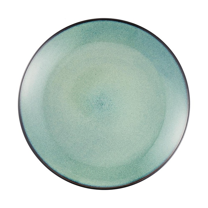 Farfurie Naval, Villa Italia, Gresie ceramica, 27 cm, Negru/Verde