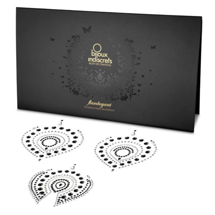 Bijoux Indiscrets Mellbimbótapasz, Fekete/Ezüstszín