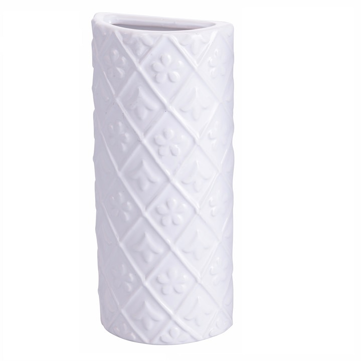 Umidificator ceramica pentru calorifer cu agatator inclus, Culoare alb, rombi
